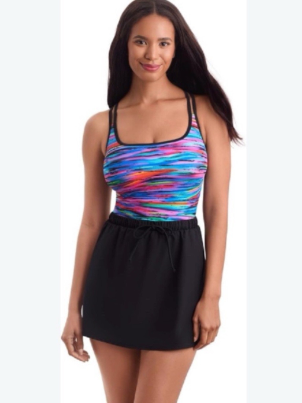 Shape Solver Women's Colorblock Sport Swimwear One Piece Swimsuit Size 16 11996